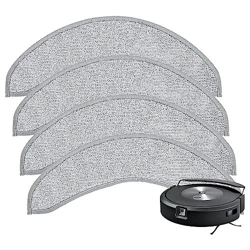 4-Pack Washable Mop Pads — iRobot Roomba Combo j7+ / j9+ (Self-Emptying Only)